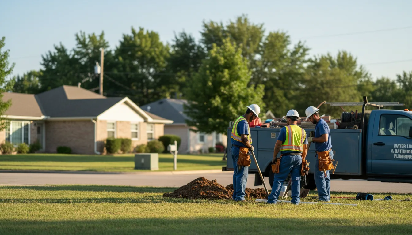 Residential water line and bathroom plumbing service in Columbus, MT